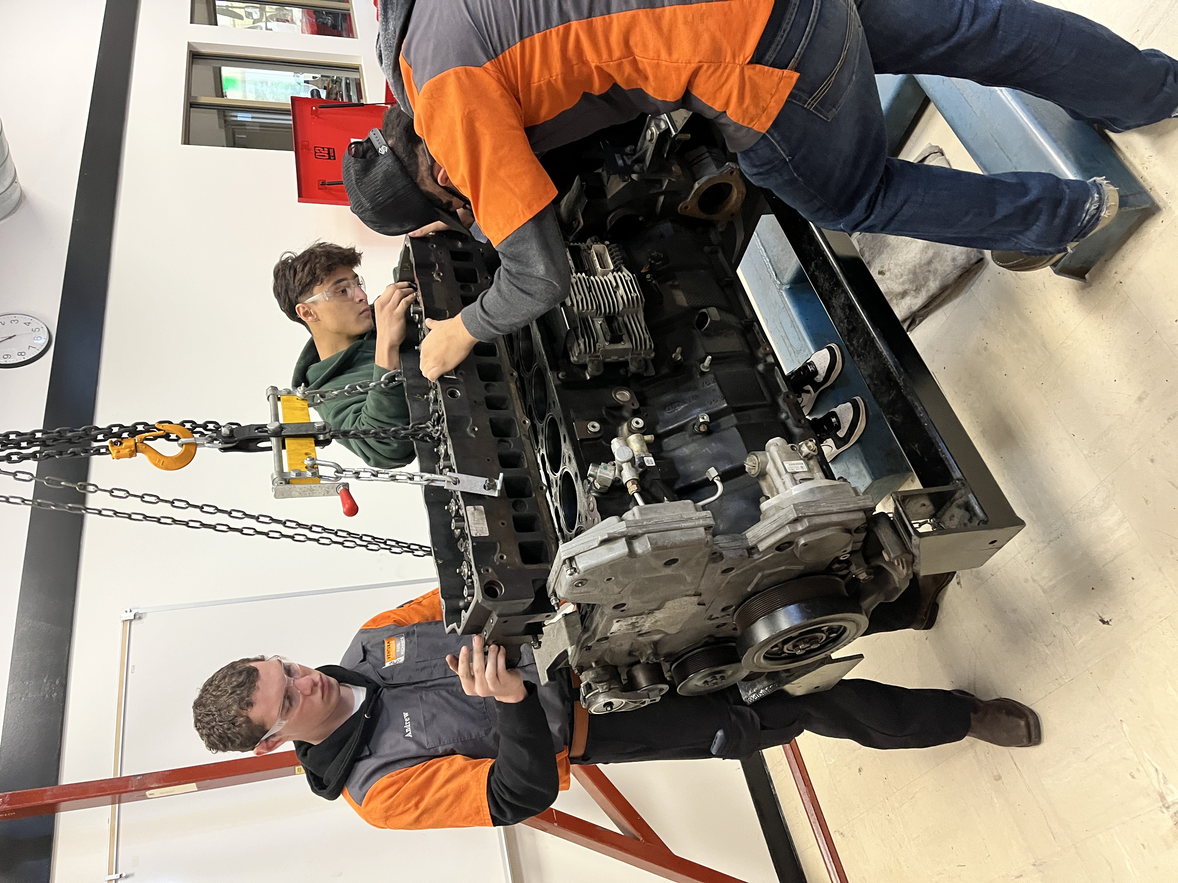 Andrew working on a diesel engine